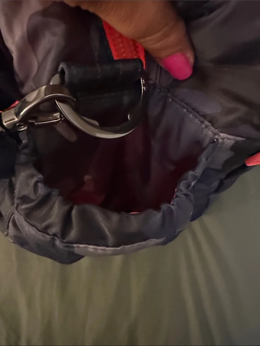 LUG Propeller- Quilted Camouflage Tote with Coral Zippers